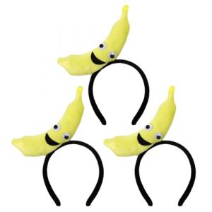 FOMIYES 3pi&egrave;ces Serre-t&ecirc;te Banane Jaune Lot de Pince Cheveux Banane Bandeau Fruit pour F&ecirc;te Cosplay Tropical Accessoire de D&eacute;guisement (Family&Personal, neuf)