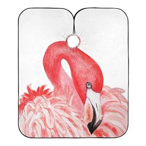 Peinture Animalière Flamant Rose Blouse Coiffeur Accessoires Peignoir Coiffure Anti-Taches Robe De Coiffure Pour Salon Coiffeurs Barber 140X168Cm (guangzhouhongchenmaoyishanghanggerenduzi, neuf)