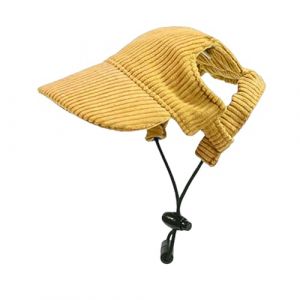 Casquette de baseball pour chien - R&eacute;glable - Protection solaire - Avec trous pour oreilles - Pour animal de compagnie - Pour chiots et chiens (jaune, M) (Symphony*, neuf)