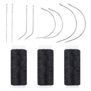 Lot de 3 rouleaux de fil &agrave; coudre en cuir ind&eacute;chirable 360 m avec 8 aiguilles de selles et d&eacute; &agrave; coudre, fils tiss&eacute;s, fil &agrave; coudre pour cuir, appartement, pour l'artisanat du cuir, la fabrication de (big pineapple, neuf)