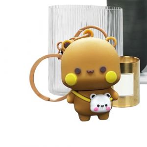 Breloque Cl&eacute; Ours De Dessin Anim&eacute; &ndash; 5 Cm, Couple De Panda, Animale Amusante, Design Ours Charmant | Accessoire Pour Gar&ccedil;ons Filles Amis Sac &Agrave; Dos Sac &Agrave; Main D&eacute;coration Cadeau Souvenir &Agrave; Co (YCStyle Hub, neuf)