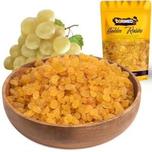 Raisins secs 1 Kg | Raisins secs dorés | Raisins séchés Jaunes | Raisins secs Golden | Sans sucre ajouté | Sans OGM | Riche en fibres | sac refermable | Végan I Raisins doux et moelleux sans pépins (dorimed, neuf)