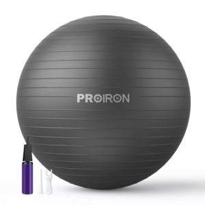 PROIRON Ballon Grossesse 55CM Swiss Ball Ballon Pilates Balles d'exercices Fitness Tr&egrave;s &eacute;pais, Ballon de Gym avec Pompe Rapide avec mod&egrave;le d&rsquo;Action, Anti-&eacute;clatement et Anti-d&eacute;rapant Yoga Ball (Regent Fitness, neuf)