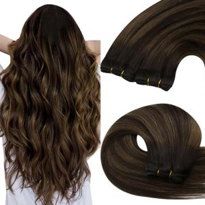 YoungSee Tissage Cheveux Naturels Brun 20 Pouces Tissage Naturel Cheveux Humain Marron Balayage Tissage Cheveux Humain 100g Tissage Lisse Naturel #2/2/6 Sew in Hair Extension (YoungSee Europe, neuf)