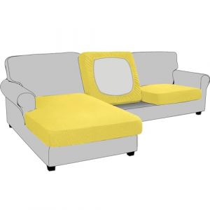 BXFUL Housse de Coussin Extensible de canapé Housse de Protection pour Meubles Housse de siège de canapé Couvre pour Canapé Protege de Meubles Antipoussière (Dossier-Coussin,Jaune Citron) (ZIQIONG, neuf)
