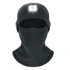 Cagoule Hiver,Masque Moto,Balaclava &eacute;lastique,Balaclava Moto Femme et Homme,Cagoule Noire,Coupe, pour Le Cyclisme,Ski,Moto,Sports de Plein Air（Avoir Une t&ecirc;te-Lampe Dedans） (WEB SAMSON, neuf)