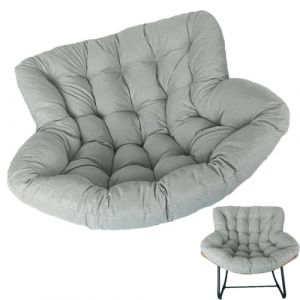 Fauteuil &agrave; Bascule Papasan avec Coussin rembourr&eacute;, Chaise Longue en rotin et Osier, Coussin de Chaise Suspendu Doux pour ext&eacute;rieur et int&eacute;rieur, Coussin de Chaise Suspendu, Gris Clair, 115 x (YD BIE LI DIAN, neuf)