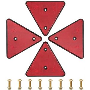 SPARKMOTO Catadioptre Triangle Rouge,catadioptre pour vehicule,Catadioptre Remorque R&eacute;flecteurs,Catadioptre Triangle Signalisation Homologu&eacute; Emark R3,r&eacute;flecteur pour remorque Rouge vis incluses(4pcs) (SPARKMOTO, neuf)