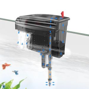 fishkeeper Mini Filtre Aquarium, Filtre Externe Aquarium avec Bio-Wheel-Power, Filtre Cascade Aquarien with Adjustable Flow Rate, Boîte de Filtre Suspendue Aquariums Silent mit Skimmer (Autoommo, neuf)