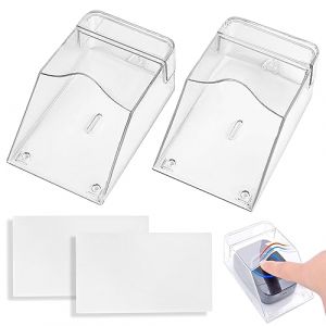 QKFON Lot de 2 housses de protection transparentes pour sonnette de porte d'extérieur - Transparent - Étanche - Sans fil - Support mural - 11 x 6 x 5 cm (Biaoyu, neuf)
