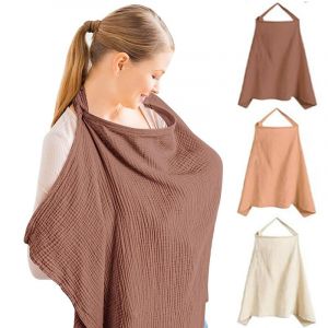 Tablier Allaitement FaJoek Couverture d'Allaitement en Coton 75 * 95cm, Tablier d'Allaitement avec Bretelles R&eacute;glables, Douce et Respirante &Eacute;charpe d'Allaitement pour B&eacute;b&eacute; (Datte Rouge) (XHSHUN, neuf)