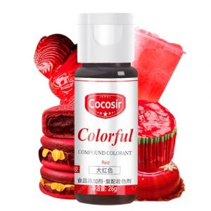 Colorant Alimentaire Rouge,26 g Colorant Alimentaire,Colorant Alimentaire Gel,pour Colorer les Boissons, les G&acirc;teaux, les P&acirc;tisseries, les Nappages, le Slime et Bien plus Encore,Sans Go&ucirc;t-Rouge (LIJINTU LIMITED, neuf)