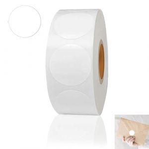 Gommettes Rondes Pastille, 500Pcs Gommettes Autocollantes Rondes, Autocollants Ronds, Rouleau D'étiquettes à Code Couleur, Autocollant Rond Points de Marquage, pour le Bureau et Classe, Blanc (CSMY-LHM, neuf)