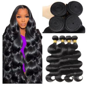Tissage Bresilien Cheveux Humain Br&eacute;silien Naturels 100% Ondul&eacute; Meche Humain Bresilien Cheveux Naturel Body Wave Human Hair Bundles Weave Extension Tissage Cheveux Naturels (14 16 18 Pouces) 300g (chanxiu hair, neuf)