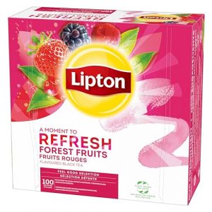 Lipton, S&eacute;l&eacute;ction D&eacute;tente, Coffret Th&eacute; Noir, Go&ucirc;t Fruits Rouges, Th&eacute; Noir Aromatis&eacute;, Certifi&eacute; Rainforest Alliance, 100 Sachets d'Origine V&eacute;g&eacute;tale (PENNGUIN-FR-CAMON, neuf)