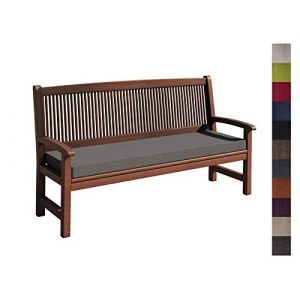 sunnypillow Coussin pour Banc de Jardin 100 x 40 x 5 cm plusieures Tailles et Couleurs à Choisir Assise Confortable pour Banc de terrasse/Balcon/Banquette/Galette de Chaise Gris (Globix24, neuf)