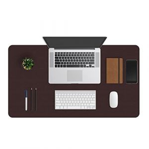 ZBRANDS Sous Main Bureau en Cuir PU avec Protection Antidérapante - Tapis de Bureau Imperméable pour l'Ordinateur - Tapis de Souris Grand - Protège Bureau - 91 cm x 51 cm (Marron) (love-home-, neuf)