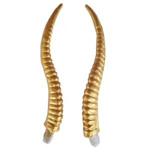 LXJLXD Appliques réalistes en PVC en forme de corne de mouton - Pince à cheveux - Pince à cheveux - Sac à dos - Couture artisanale - Patchs pour adultes punk - Doré - Taille S (JINGYIKEJIGS, neuf)