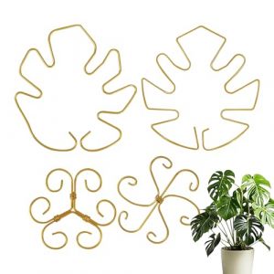 Support pour Monstera - Tuteur pour s Grimpantes - Stabilisateur R&eacute;utilisable en M&eacute;tal 4 Pi&egrave;ces pour Serre Orchid&eacute;e Pr&eacute;sentation L&eacute;gumes Grimpants (Jatour, neuf)