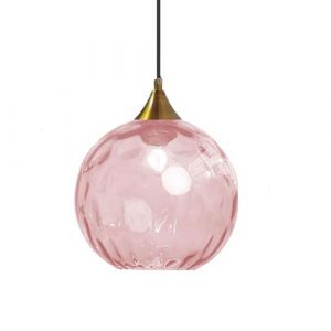 ZTTECH Boule de verre de 200 mm Suspension Bronze Or Support avec Boule de Verre Rose Lampe Suspendue (Rose) (liyuanyu, neuf)