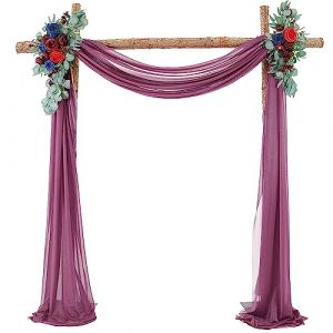 Rideau en mousseline de soie transparente pour arche de mariage, réception, décoration de plafond, mauve pâle, 6,1 m (FunnyWater, neuf)