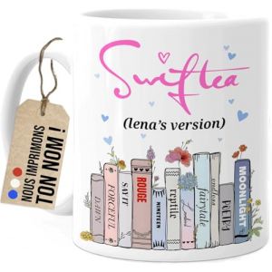 Cupdarling&reg; Swiftea Mug Personnalis&eacute;e - Tasse avec Nom - Impression des Deux C&ocirc;t&eacute;s - Cadeaux Musique pour Meilleure Amie, Coll&egrave;gue ou Famille - Impression des Deux C&ocirc;t&eacute;s - 330ml en C&eacute;ramique (Tassenliebling, neuf)
