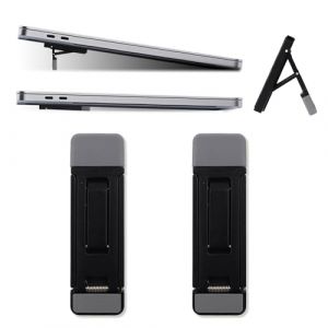 Lot de 2 petits supports de clavier pour bureau, rehausseurs de clavier portables avec 3 angles r&eacute;glables, support en m&eacute;tal autocollant pour bureau, pieds rehausseurs d'ordinateur portable (Noir) (Fengwuzhi, neuf)