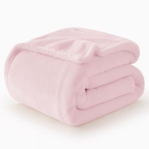 WAVVE Plaid Couverture Polaire Flanelle en Microfibre, Jeté de Canapé 220x240 Rose, Couverture lit Jete de Canape 2 Personnes, Plaid Fourrure Grand Chaud et Doux en Peluche, 240x220 (Wavve EU, neuf)