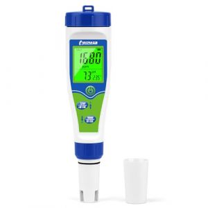 UIUZMAR pH Mètre Numérique pH Mètre Piscine au Sel 5 en 1 PH/TDS/EC/Salinité/Thermomètre Analyseur Testeur ph Piscine Electronique pour Système D'eau, Piscine, Spas, Aquarium (Hecotrax Tester, neuf)