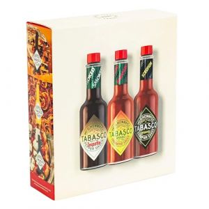TABASCO Coffret cadeau : 3 bouteilles en verre de sauce pimentée 100% naturelle (3 * 60ml) - Le coffret idéal pour se familiariser avec les sauces épicées. (SureShot Nederland, neuf)
