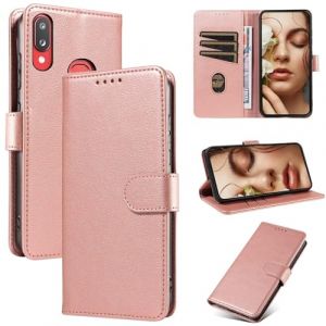 FMPCUON Coque pour Samsung Galaxy A10S/M01S Etui RFID Protection Housse en Premium Cuir Pochette Portefeuille Rabat Clapet Case Porte Carte Magn&eacute;tique &Eacute;tui pour Samsung Galaxy A10S/M01S - Or Rose (FMPCUON-EUR, neuf)