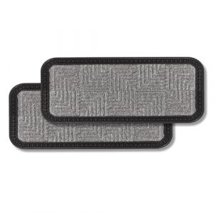 Astra Paillasson ext&eacute;rieur et int&eacute;rieur - Lot de 2 25 x 60 cm Motif argent&eacute; - Paillasson antid&eacute;rapant - Tapis Anti-salissures r&eacute;sistant - Paillasson ext&eacute;rieur pour marches (Carpido, neuf)