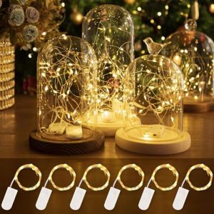 Aizuoni 6 Packs Guirlande Lumineuse LED, 1m 10LEDs couleur chaude Guirlandes Lumineuses &agrave; Piles, Minis Guirlande Led &Eacute;tanche Guirlande pour bouteille Chambre No&euml;l Mariage F&ecirc;te Jardin pot Mason Maison (Dautlear, neuf)