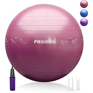 PROIRON Balles d'exercices Fitness Tr&egrave;s &eacute;pais avec mouvements de Yoga, 55CM 65CM 75CM Swiss Ball, Ballon de Gym avec Pompe Rapide, Anti-&eacute;clatement et Anti-d&eacute;rapant Yoga Ball, Bleu Violet Rose (Regent Fitness, neuf)