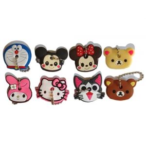 BOBOZHONG Couvre-clés de Dessin animé,8 Styles de Dessin animé Animaux Mignons Porte-clés Couvercle de clé Porte-clés en Silicone Porte-clés K (BoBoZ, neuf)