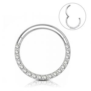 ESHIONER Piercing Nez Anneaux G23 Titane Piercing Nez Anneau fin Piercing Anneaux helix Conch Septum Argent Or Daith Tragus Zirconium CZ Boucles d'oreilles Oreille Bijoux 6MM 16G (ESHIONER Jewellery Outlet, neuf)