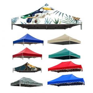 Toile de Rechange pour pavillon tonnelle Tente Toit de Remplacement Gazebo de Jardin Tissu Polyester Haute densité, Anti-UV 50+ pour Jardin, Terrasse, Marché Pavillon (Multicolour-1,2X2M(6.5'x6.5')) (LFUK3, neuf)