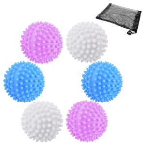 Jimkply Lot de 6 balles de séchage pour sèche-linge, balles de tennis de 6 cm, avec sac de 17 x 22 cm, balles de lavage réutilisables, pour éviter les enchevêtrements et les vêtements (XIAGQ-EU, neuf)