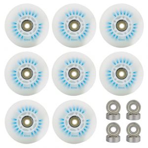 MEYAGOT Lot de 8 Roues de Rollers en Ligne 76 mm - Patins à Roulettes de Rechange, Skateboard, Patinage - Roues Stabilisatrices (DING VICTORY LIMITED, neuf)