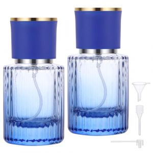 Segbeauty Flacon Parfum Vide, 2 Pièces 30ml Vaporisateur Parfum Voyage, Vaporisateur de Sac Rechargeable, en Verre, Spray Flacon Voyage, pour Cadeaux (Dégradé Bleu) (Seg-Beauty, neuf)