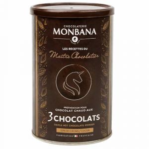 Monbana - Chocolat en Poudre 3 Chocolats (Blanc, Noir, Lait) - Bo&icirc;te de 175 g - M&eacute;lange Gourmand pour Boissons Chaudes et Recettes - Fabriqu&eacute; en France (Kyosei Tea, neuf)
