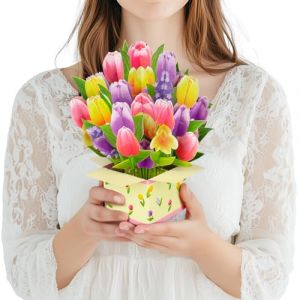 Magic Ants Cartes pop-up de fleurs en papier - Bouquet carte de v&oelig;ux pop-up 3D - Carte d'anniversaire pop-up pour maman - Carte d'anniversaire-Carte de remerciement pour femmes, F&ecirc;te des m&egrave;res (MAGIC Ants, neuf)