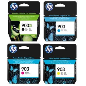 IC-Office Pack pour cartouches d'encre HP 903XL Noir et 1 cartouche HP 903 cyan, magenta, jaune OfficeJet 6950, 6951 HP OfficeJet Pro 6960, 6970, 6974 + stylo bille (inkcompany, neuf)