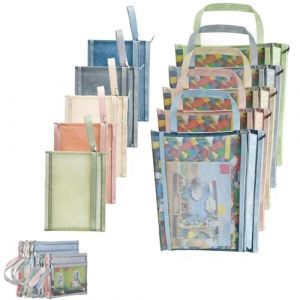 Pochettes en Maille &agrave; Fermeture &Eacute;clair, Lot de 10 Pochette Zipp&eacute;e Pochette A4+A5 Transparente avec Poign&eacute;e, Dossier PochettePochette &agrave; Document pour Documents, Fichiers (ZHBHSH, neuf)