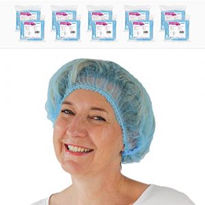 ARNOMED® Charlotte Cheveux Jetable 52 cm Bleu [1000 PIÈCES] - Filet Cheveux Plastique pour OP, Cuisine & Hygiène - Bonnet à Usage Unique - Charlotte Alimentaire de Protection des Cheveux en Tissu (medika69, neuf)