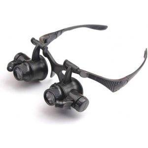HWSY Loupe 10 Fois 15 Fois 20 Fois 25 Fois Loupe d'éclairage Portable Type de Casque Circuit imprimé Horloges Instruments de précision Réparation Loupe Noir Interesting (GuangTaiShangMaoYouXianGongSi, neuf)