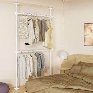 WELDUN Tringle à vêtements télescopique, tringle à vêtements extensible et réglable, séparateur de pièce, tringles à rideaux, sans perçage, tringles à rideaux standard sans dommage 227-312 cm (H) 71 (Viivat, neuf)