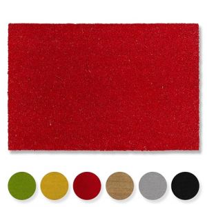 Tapis de Coco antidérapant - 40 x 60 cm Rouge - Fibre Naturelle Durable pour l'extérieur Couvert - paillasson 100% Coco - paillasson antibactérien (Carpido, neuf)