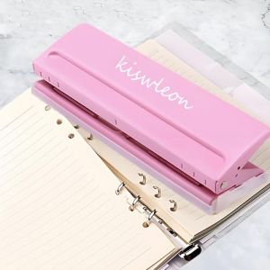 Kiswleon Perforatrice &agrave; 6 trous - Pour classeur de bureau - Espacement r&eacute;glable - En m&eacute;tal - Pour classeur &agrave; anneaux A3, A4, A5, A6, B3, B3, B4, B5, B6, B7 - Taille 6 feuilles - Capacit&eacute; de (Kiswleon, neuf)