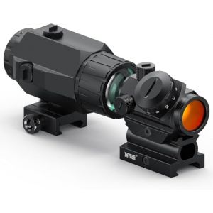 Feyachi Feyachi M38 5X Loupe et RDS-22 viseur à Point Rouge Combo, 1 x 22mm Lunette de visée Point Rouge et loupe à Montage Flip intégré Combo (FEYACHI-EU, neuf)